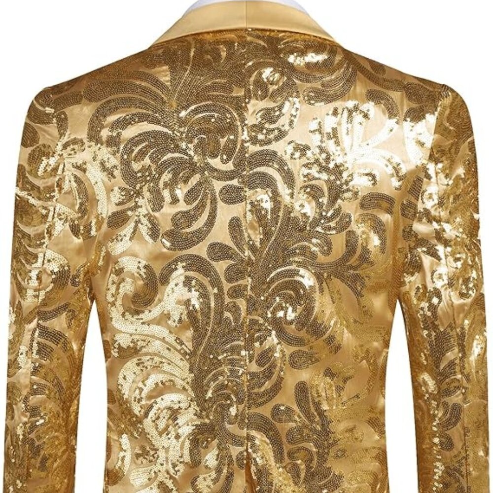 Gold jacket with sequin design - image 2